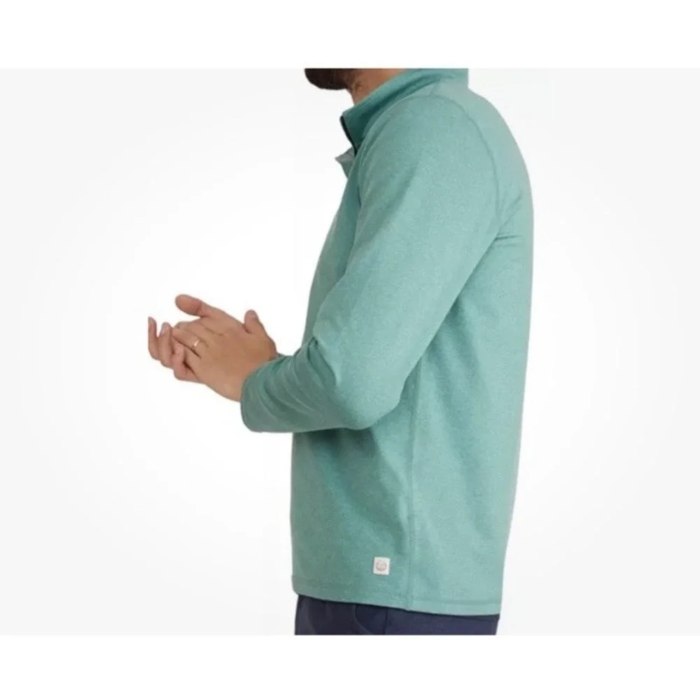 Marine Layer Men's Small green 1/4 Zip Weekend Sport Stretch Pullover Sweatshirt